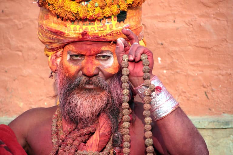 Painted man Kathmandu Nepal