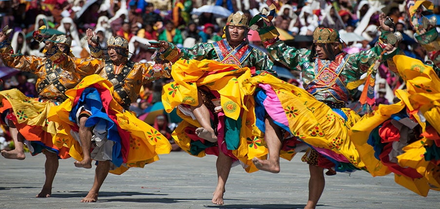 While on this tour you will see the Bhutanese festival dancers.