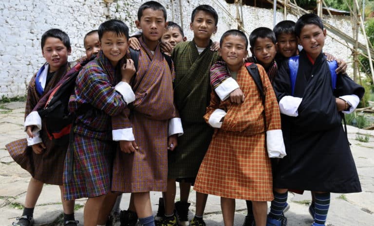 School boys in Bhutan