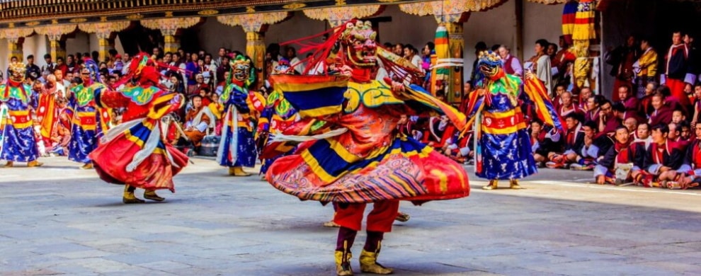 Punakha Drubchen annual festival in Bhutan.
