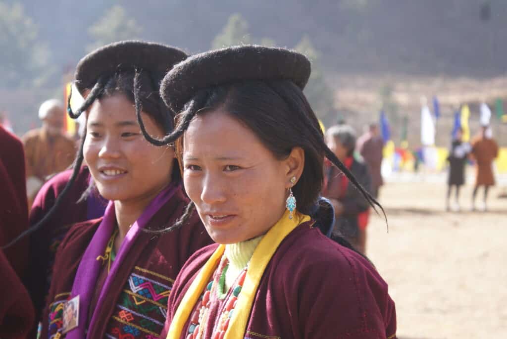 Women of eastern Bhutan. Bhutanese women own most real estate. You can tour here via Bhutan & Beyond