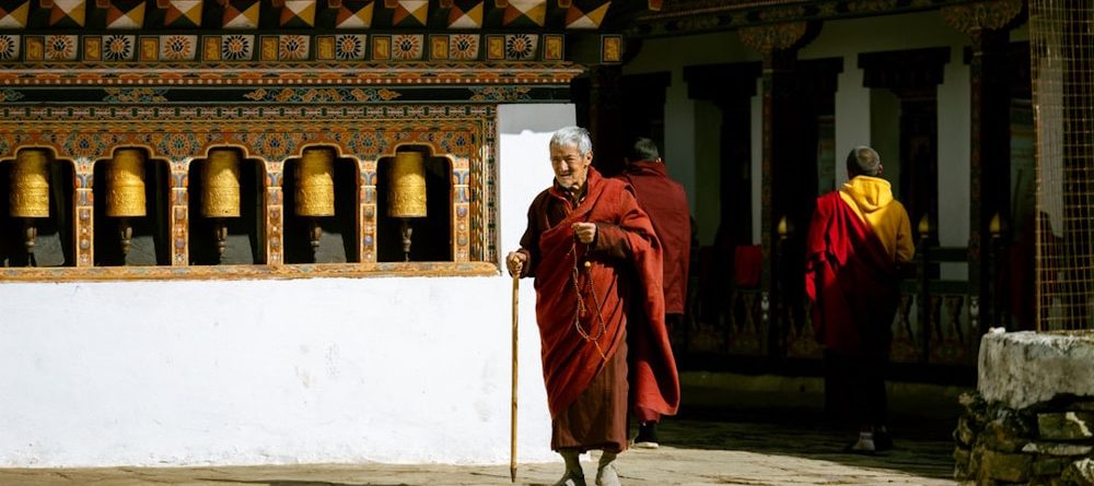 Prayers wheels at Gangtey Goemba which you will visit on this tour.